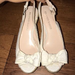 Franco Sarto White Lace Wedges.